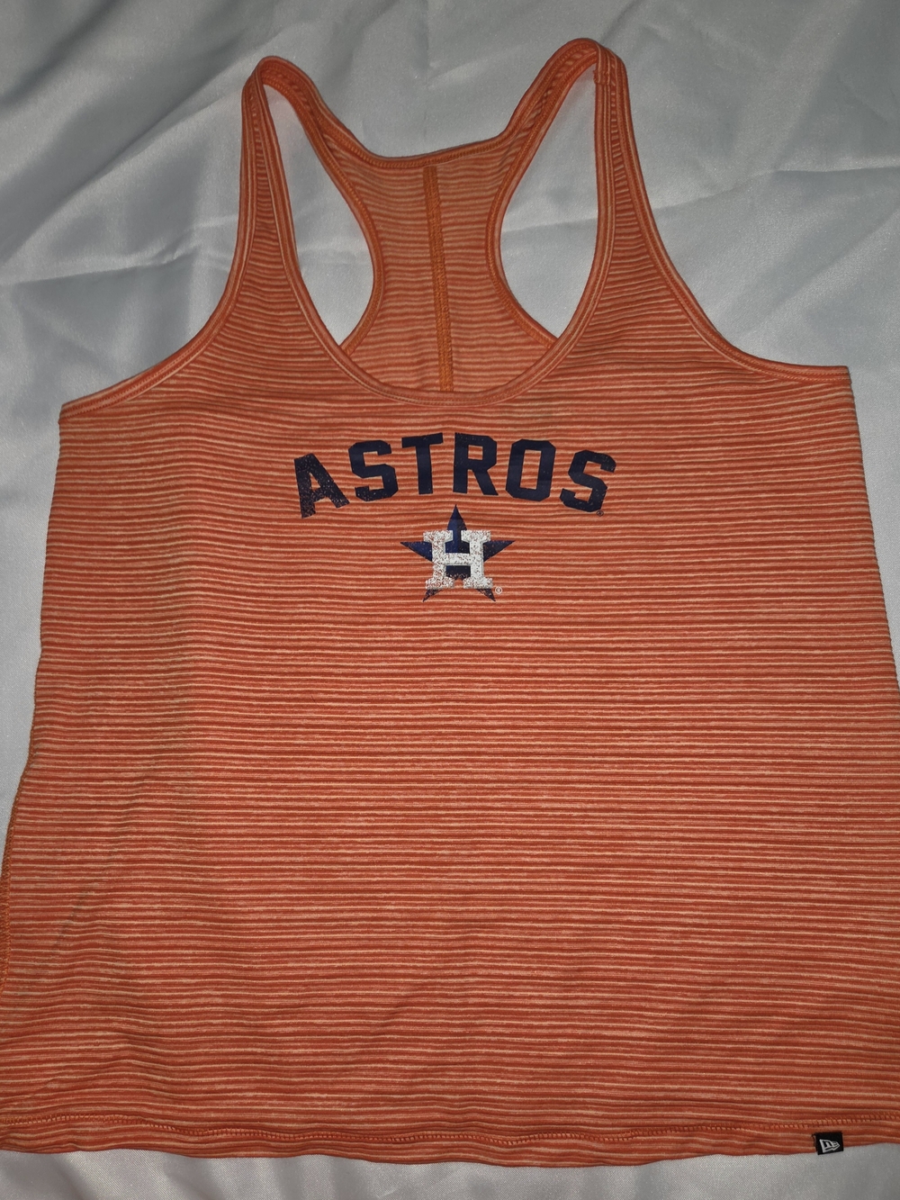 New Era Orange Striped Astros Racerback Tank